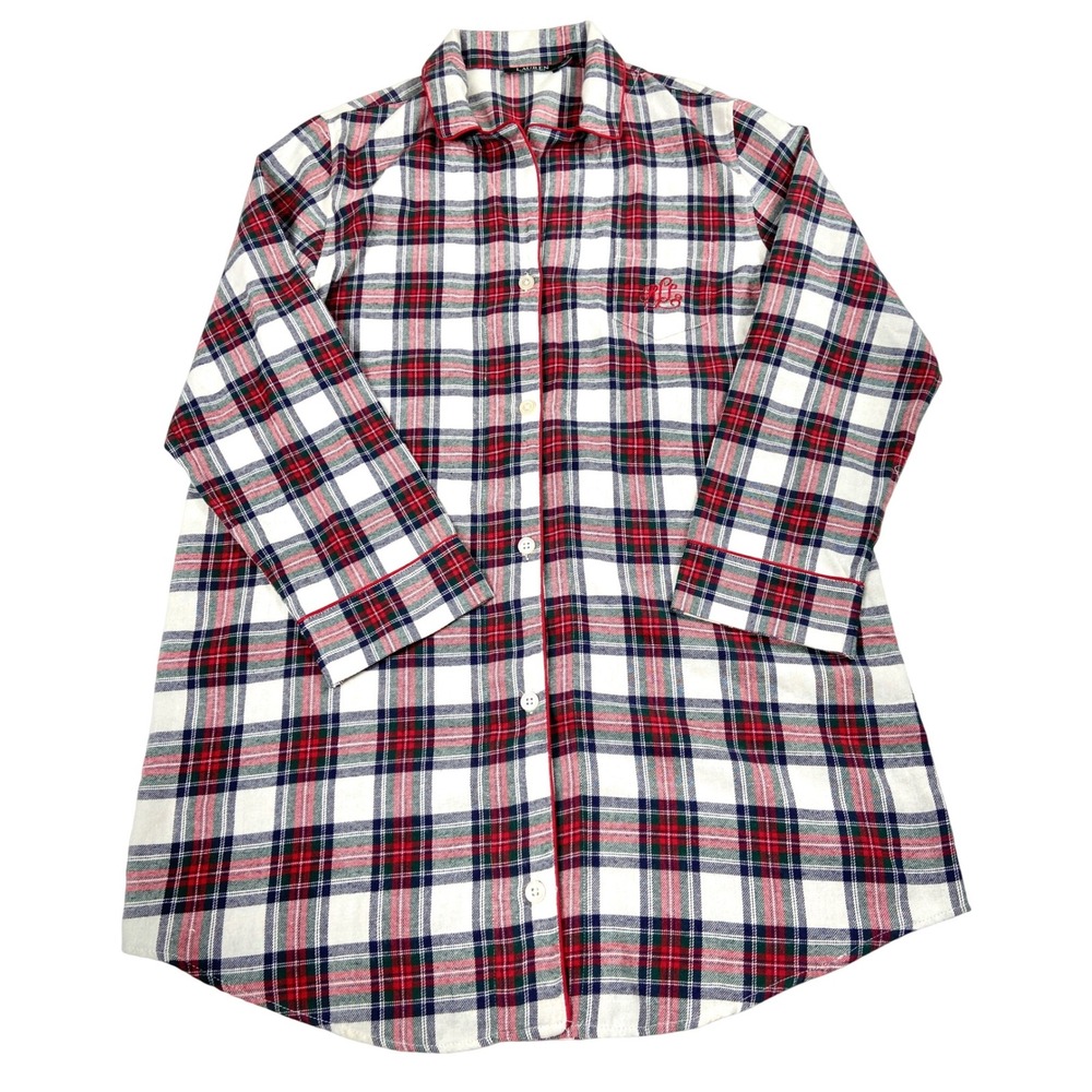 Lauren Ralph Lauren Nightshirt Womens XL Plaid Flannel Pajama‎
